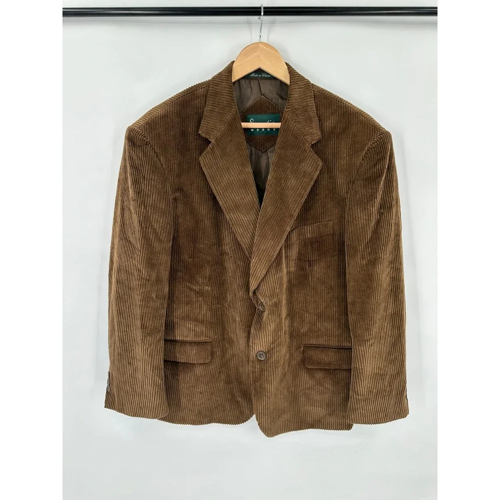 Scandia Woods/ Corduroy Blazer Jacket Mens 44 L Wide Wale Academic Professor